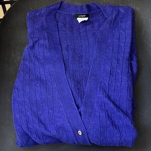 J. Crew 100% linen longer boyfriend cardigan with pockets